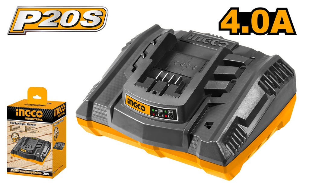 INGCO CHARGEUR A BATTERIE 20V 4,0A FAST  