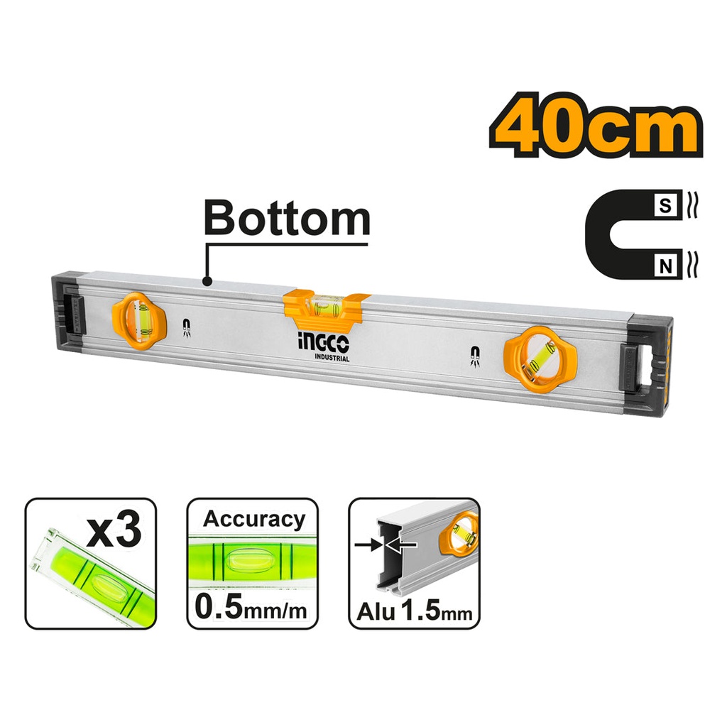INGCO NIVEAU A BULLE MAGNETIQUE 40CM [HSL38040M]