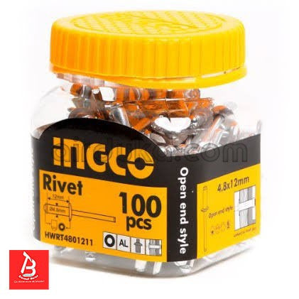 INGCO RIVET 4.8X12MM BOITE DE 100 PIECES [HWRT4801211]