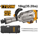 INGCO MARTEAU BURINEUR 16KG 1700W + 2 BURINS [PDB17008]