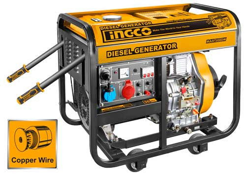 INGCO GENERATEUR DIESEL 5000 W 9HP  [GDE50003]
