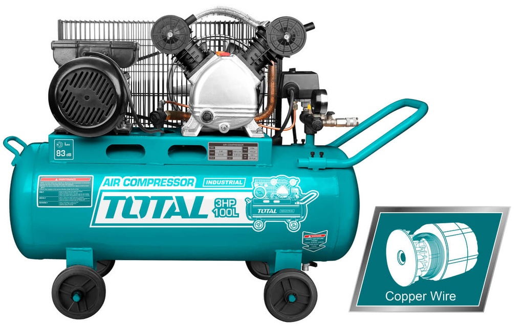 TOTAL COMPRESSEUR D'AIR 100L 2200W (3HP) [TC2301006]
