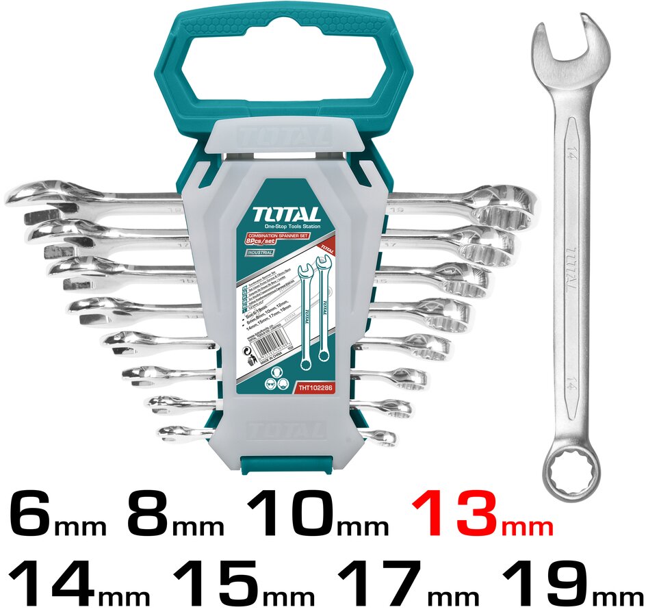 TOTAL JEU DE CLES MIXTES 8PCS  
