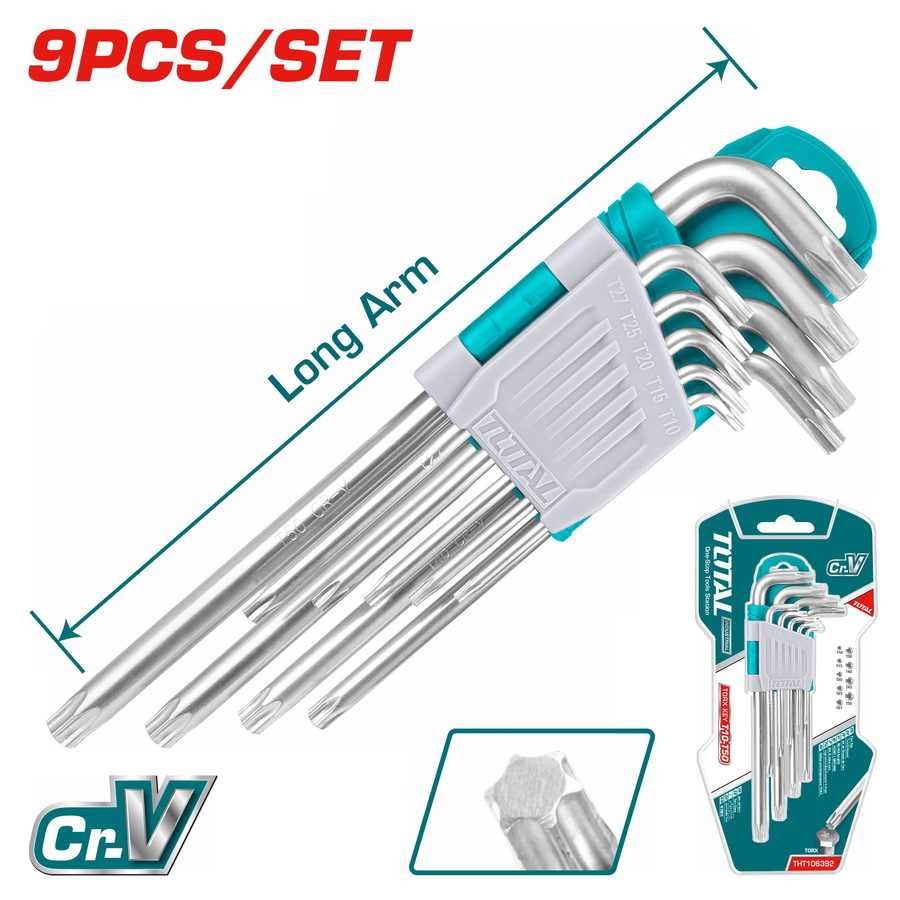 TOTAL طقم مفاتيح TORX 9 قطع