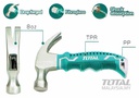 [THTM7386D] TOTAL mini claw hammer 220G