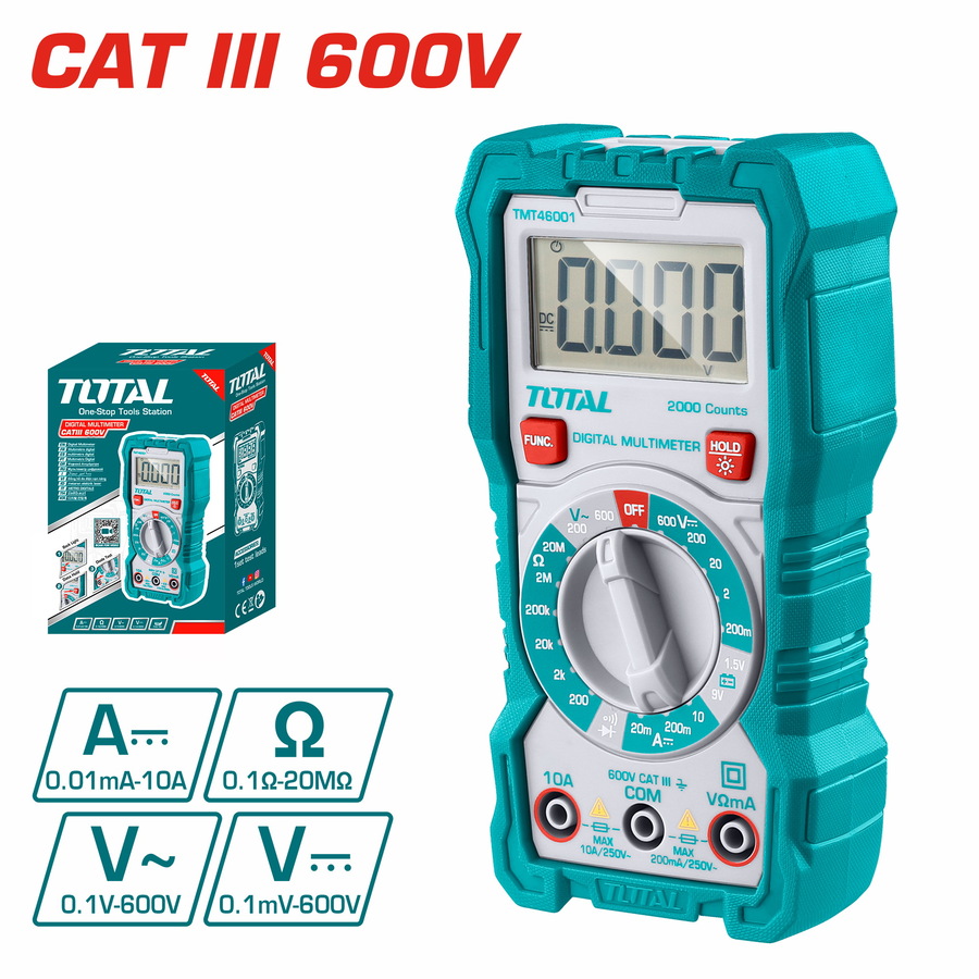 TOTAL MULTIMETRE DIGITAL CAT3 600V  [TMT46001]