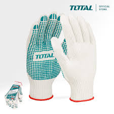 TOTAL قفازات منسوجة PVC XL