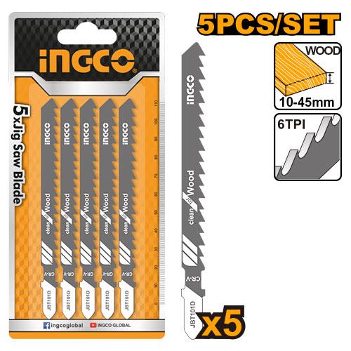 INGCO LAMES SCIE SAUTEUSE 5PCS POUR BOIS 74MM [JSBT101D]