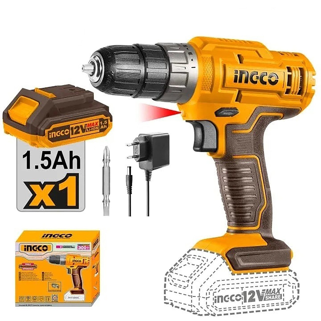 INGCO VISSEUSE PERCEUSE A PERCUSSION 12V LITHIUM-ION [CIDLI1228]