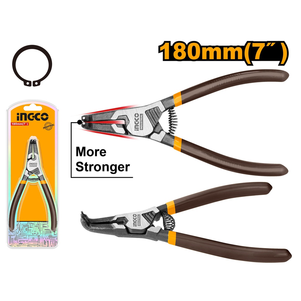 INGCO PINCE CIRCLIPS EXTERIEUR À TÊTE COURBÉE 180MM [HCCP261802]
