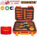INGCO MALETTE 16PCS OUTILLAGE À MAIN ISOLÉ  [HKITH1601]