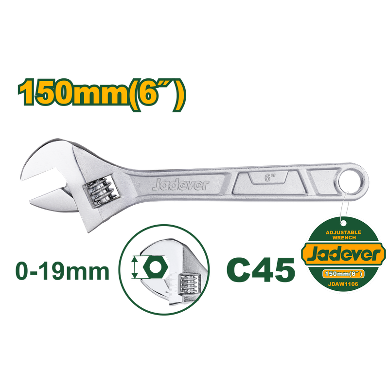 JADEVER CLÉ À MOLETTE 150MM  [JDAW1106]