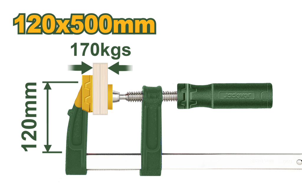 JADEVER PINCE F AVEC POIGNEE EN PLASTIQUE 120X500MM [JDCP2123]