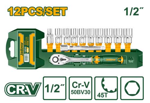 JADEVER JEU DE 12 DOUILLES 1/2"  [JDST2212]