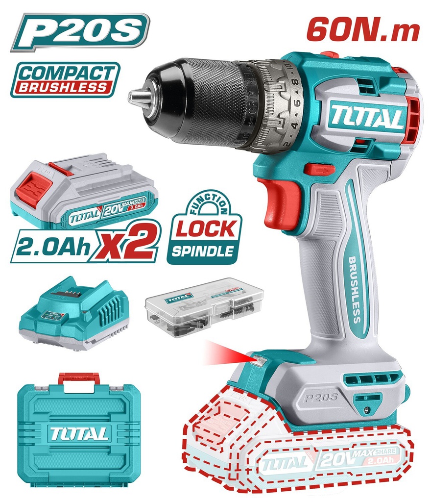 TOTAL VISSEUSE 20V BRUSHLESS TOOLS-TDLI20602 [TDLI20602]