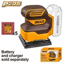 INGCO PONCEUSE VIBRANTE 20V 1 BATTERIE 110MM PLATEAU CARRÉ [CSHSLI20141]