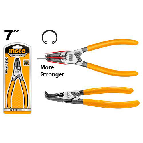 INGCO PINCE CIRCLIPS INTERIEUR À TÊTE COURBÉE 180MM  [HCCP261804]