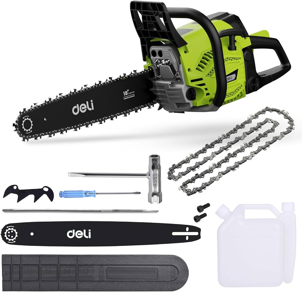DELI Scie à chaîne à essence 18" 45cc [DE-LJ18-1]