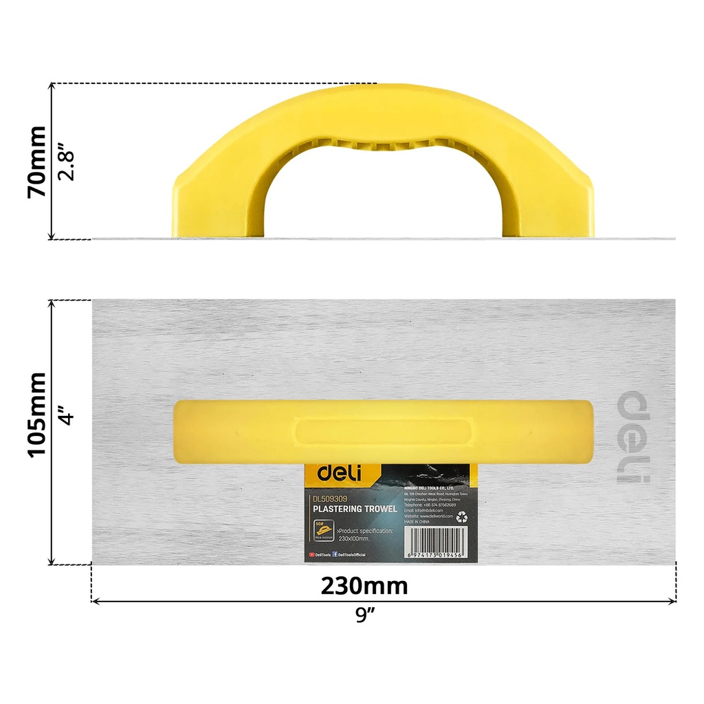 DELI Truelle à plâtrer 230*100(mm) [DL509309]