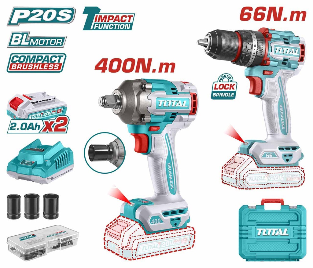 KIT COMBO A BATTERIE 2 MACHINES TOTAL