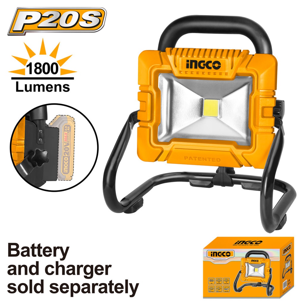 INGCO PROJECTEUR 20V BATTERIE/CHARGEUR NON INCLUS  [CWLI2025]