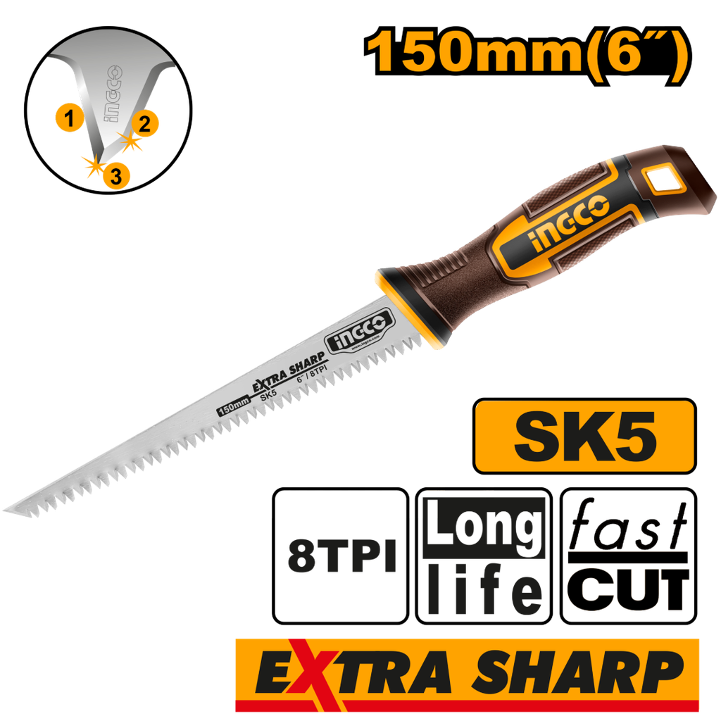 INGCO SCIE POUR PANNEAUX DE PLATRE 150MM [HWBSW1506]