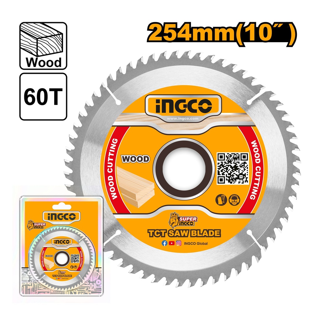 INGCO LAME SCIE CIRCILAIRE BOIS 254MM 60 DENTS [TSB125423]