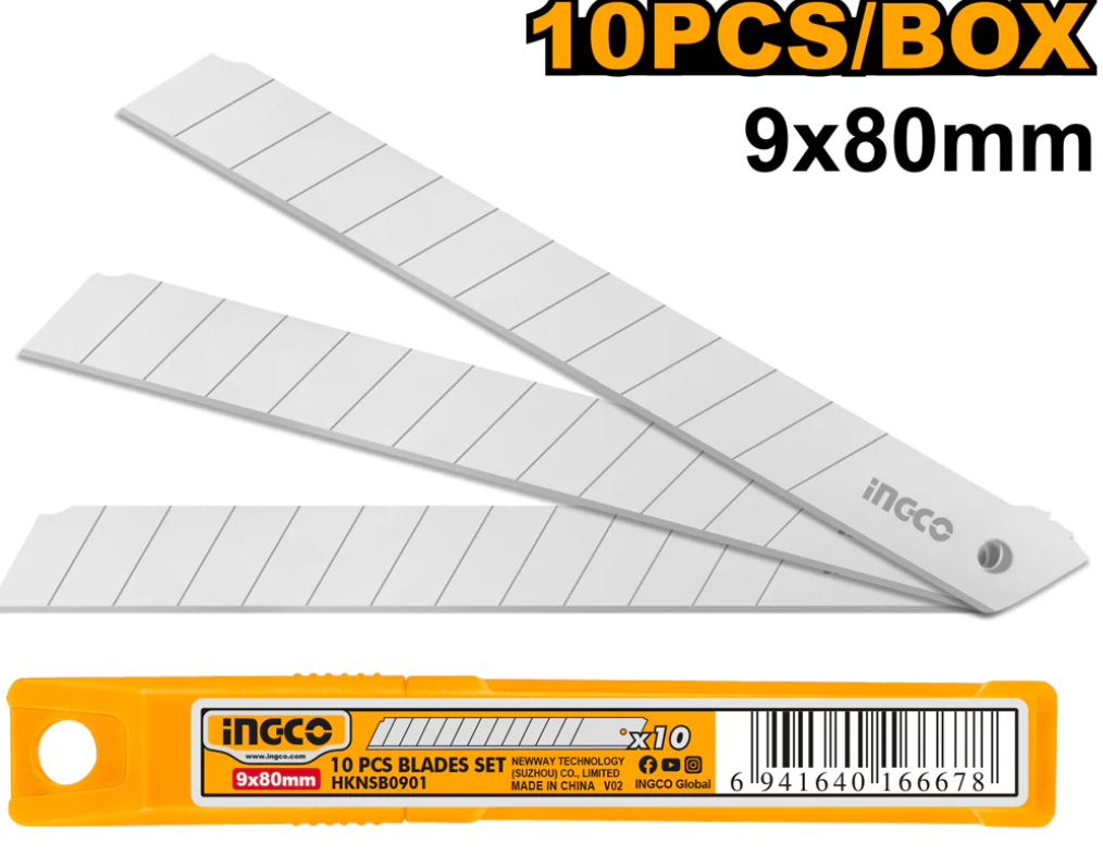 BOITE DE 10 LAMES DE CUTTER 9X80MM 10PCS [HKNSB0901]
