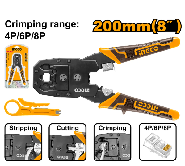 INGCO PINCE RESEAU RG-45  [HMPC1468P]