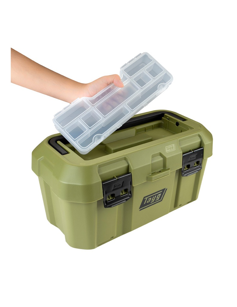 TAYG CAISSE A OUTILS  AVEC PLATEAU 499x279x254 VERT [146039]