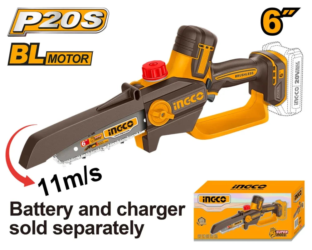 INGCO SCIE ÉLAGUEUSE 6" 20V SANS BATTERIE 