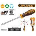 INGCO TOURNEVIS JEU DE 12 PIECES A MANCHE FLEXIBLE  [AKSDFL1208]