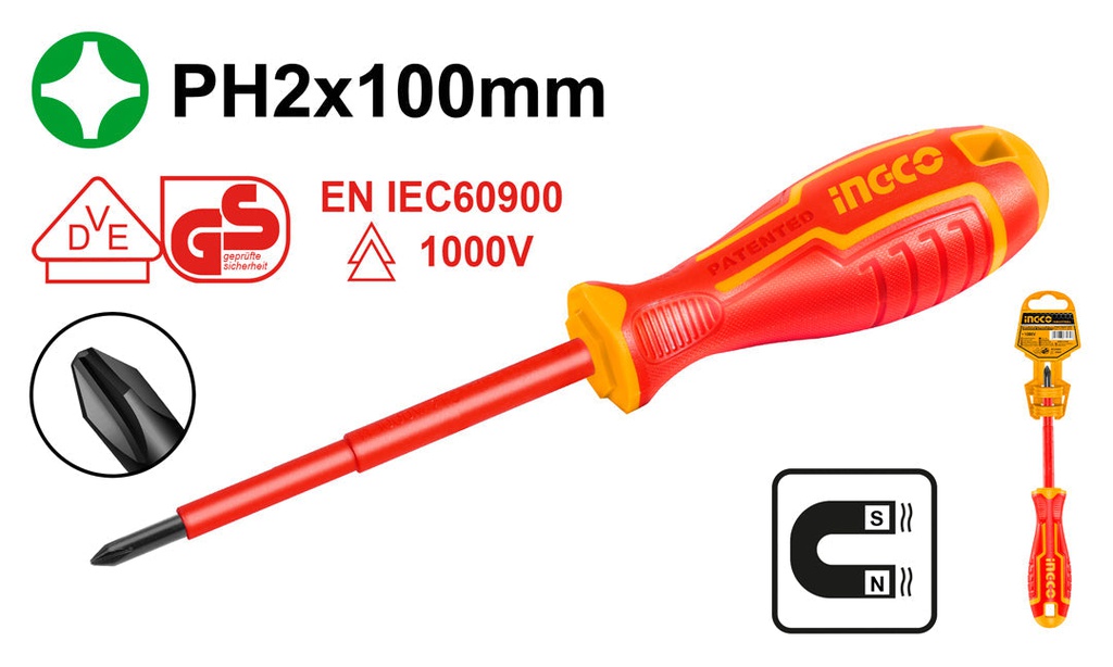 INGCO TOURNEVIS ISOLE PH 2×100  [HISD81PH2100]