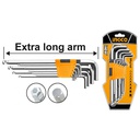 INGCO CLES MALES HEX EXTRA LONG SET DE 9 PIECES 1.5-10MM  [HHK12092]