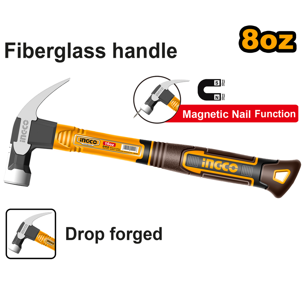 INGCO MARTEAU DE MENUISIER 450G TÊTE FORGEE  [HCH81016]