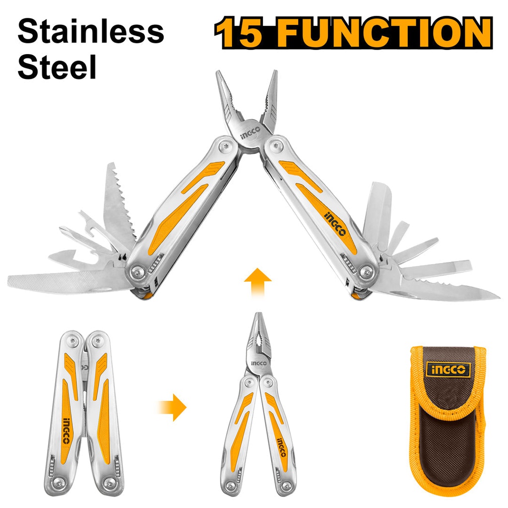 INGCO PINCE MULTIFONCTIONS PLIABLE (15 FONCTIONS) [HFMFT0115]