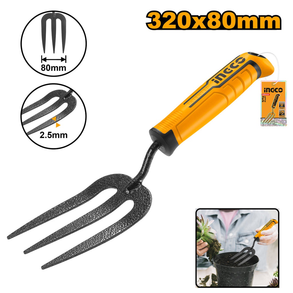 INGCO FOURCHE LR TOTALE:340MM EN ACIER DE CARBO  [HFTF38]