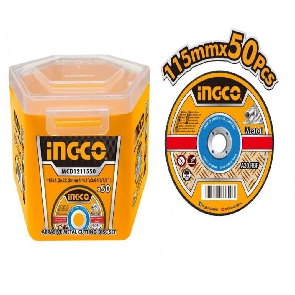 INGCO JEU DE 50 DISQUES ABRASIFS 115MM SS  [MCD1211550]