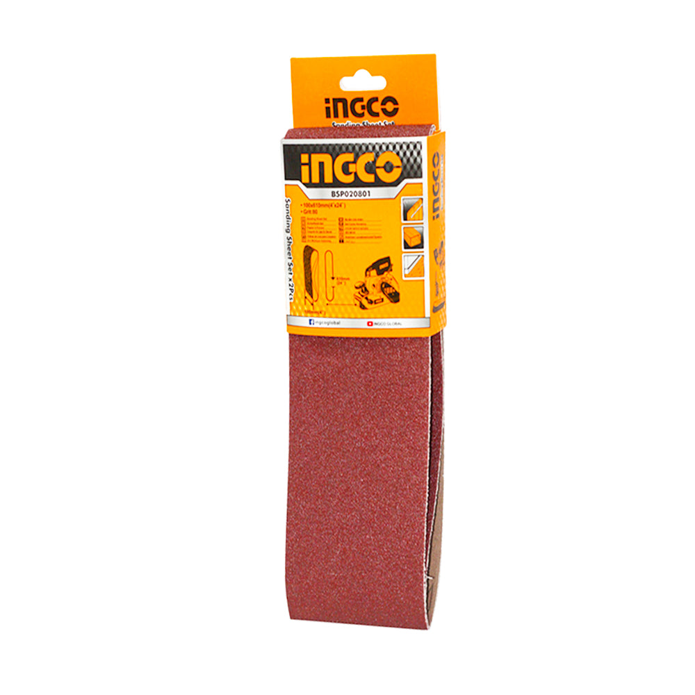 INGCO JEU FEUILLES ABRASIVES POUR PONCAGE 2PCS 100*610MM [BSP020801]