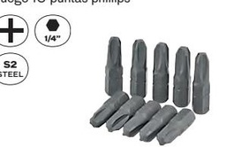 [VIBPH3] VITO set of 10 PH2 bits X 25MM