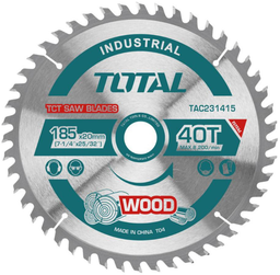 TOTAL LAME DE SCIE CIRCULAIRE (BOIS) 185MM 40T [TAC231415]