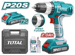 [TIDLI20031] TOTAL 20V impact drill 2.0AH 2 batteries