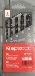 [SP-1280] SPECCO 5-piece masonry drill bit set