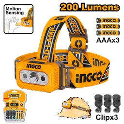 INGCO LAMPE FRONTALE À PILE  [HHL013AAA8]