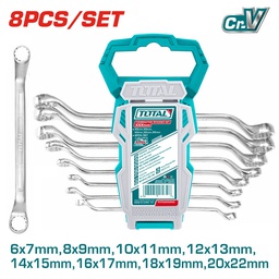[THT102486] TOTAL set of 8 ring spanners 6-22MM
