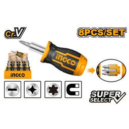 INGCO TOURNEVIS À CLIQUET + 7 EMBOUTS [AKISDS1728]