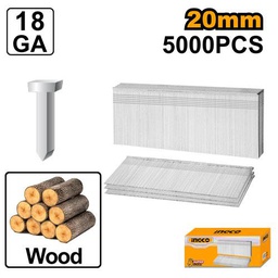 [ANA18201] INGCO box of 5000 galvanised brad nails 20MM gauge 18