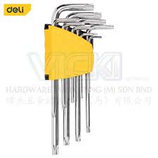 [DL3091] DELI ENSEMBLES DE 9 CLÉS HEXAGONALES TORX LONGUES 1/16" - 3/8"  