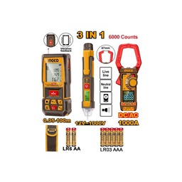 INGCO PACK TELEMETRE LASER + MULTIMETRE + DETECTEUR TENSION [HLDD241202]
