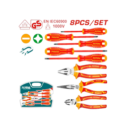 JEU DE 8 OUTILS A MAIN ISOLES TOTAL